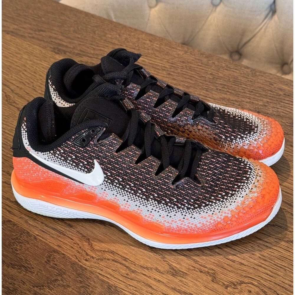 Nike Air Zoom Vapor X Knit Black White Hot Lava Tennis AR8835-001 Women’s Size 7